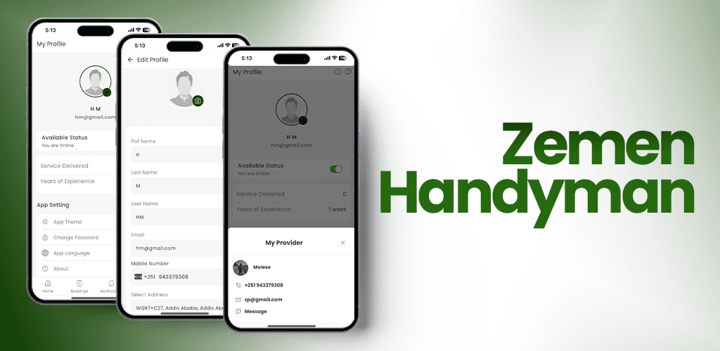 Zemen Handyman app preview